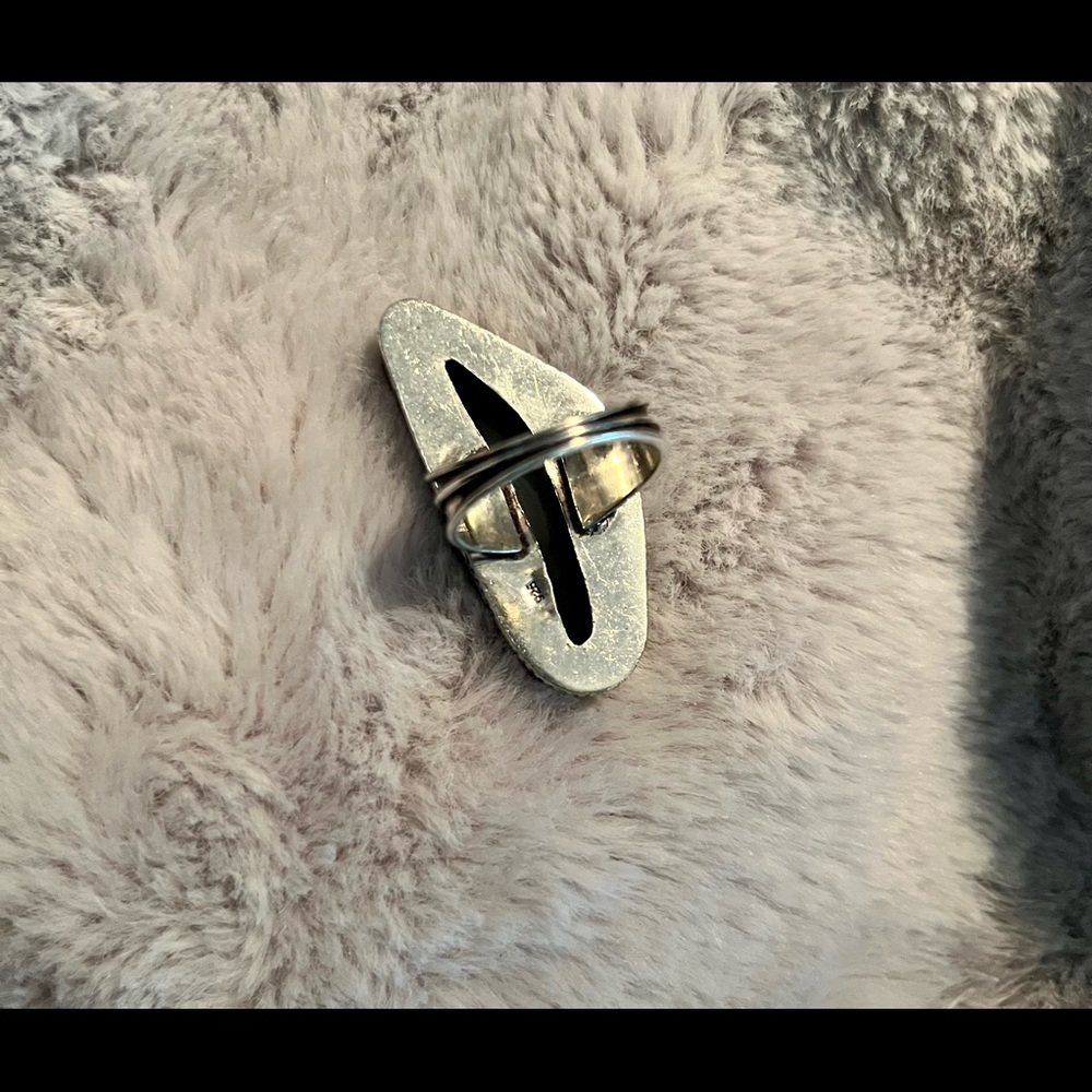 Handmade Sterling Silver Solar Agate ring - Picture 5 of 6